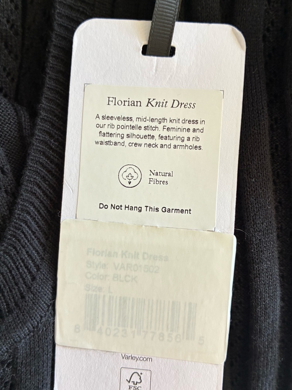 NWT Varley Florian Dress black knit maxi rich mom quiet luxury capsule L - Picture 5 of 16